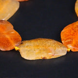 8PCS Orange Yellow Dragon Veins Agates Druzy Slab Nugget Beads
