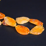 8PCS Orange Yellow Dragon Veins Agates Druzy Slab Nugget Beads