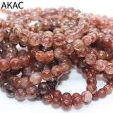 Natural Copper Rutile Quartz Bracelet Beads 9-10.8mm A++ Quality