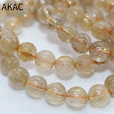 Golden Rutile Quartz Bracelet Beads 9-9.8mm 20-21 Beads A+ Natural