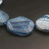 9PCS Dragon Veins Agates Druzy Cut Slab Beads
