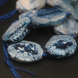 9PCS Dragon Veins Agates Druzy Cut Slab Beads