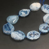 9PCS Dragon Veins Agates Druzy Cut Slab Beads