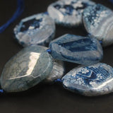 9PCS Dragon Veins Agates Druzy Cut Slab Beads