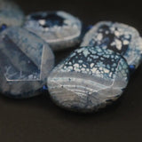 9PCS Dragon Veins Agates Druzy Cut Slab Beads