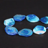 9PCS Large Dragon Veins Agate Slab Nugget Beads