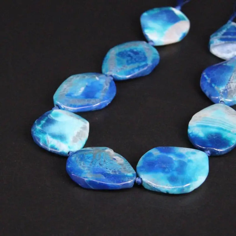 9PCS Large Dragon Veins Agate Slab Nugget Beads