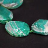 9PCS Green Agates Cut Slab Nugget Beads, Natural Drusy Stone Slice Pendants