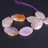 Light Purple Dragon Veins Agates Faceted Slab Nugget Loose Beads