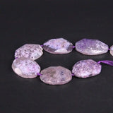 Light Purple Raw Agates Faceted Nugget Slice Pendant Beads