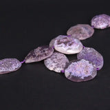 Light Purple Raw Agates Faceted Nugget Slice Pendant Beads