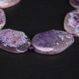 Light Purple Raw Agates Faceted Nugget Slice Pendant Beads