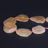 Natural Light Brown Agates Faceted Slab Nugget Loose Beads