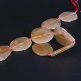 Natural Light Brown Agates Faceted Slab Nugget Loose Beads