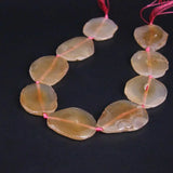 Natural Light Brown Agates Faceted Slab Nugget Loose Beads