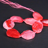 9PCS Pink Red Dragon Veins Agates Druzy Slab Nuggets