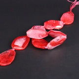 9PCS Pink Red Dragon Veins Agates Druzy Slab Nuggets