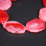 9PCS Pink Red Dragon Veins Agates Druzy Slab Nuggets