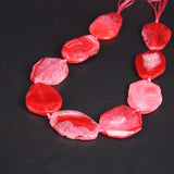 9PCS Pink Red Dragon Veins Agates Druzy Slab Nuggets