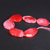 9PCS Pink Red Dragon Veins Agates Druzy Slab Nuggets