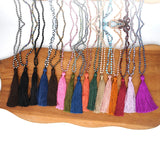 Boho Tassel Charm Necklace Buddha Head Pendant Jewelry Gift