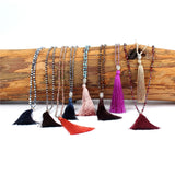 Boho Tassel Charm Necklace Buddha Head Pendant Jewelry Gift