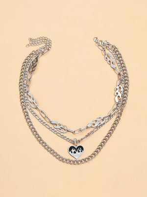 Aprilwell Love Flame Gothic Necklace - Y2k Jewelry Gift