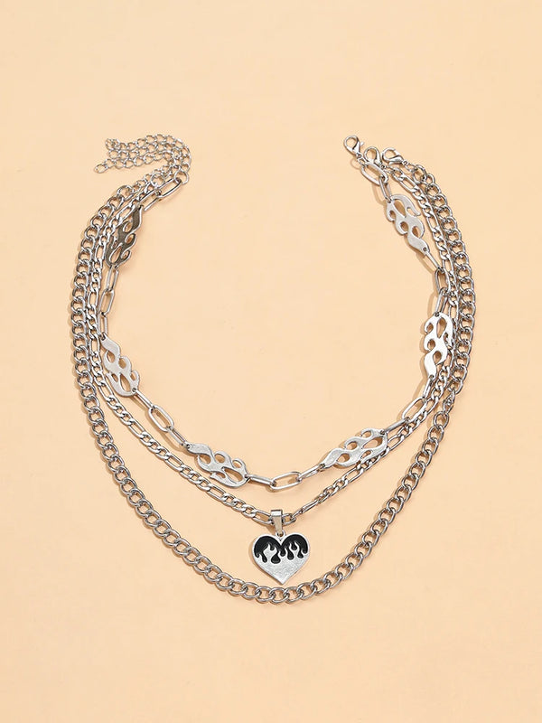Aprilwell Love Flame Gothic Necklace - Y2k Jewelry Gift