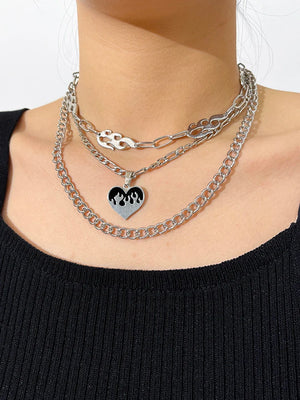 Aprilwell Love Flame Gothic Necklace - Y2k Jewelry Gift