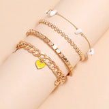 Aprilwell 4 PCs Anklets Bracelets Sets Summer Jewelry For Women Barefoot Beach
