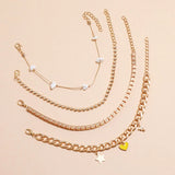 Aprilwell 4 PCs Anklets Bracelets Sets Summer Jewelry For Women Barefoot Beach