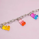 Aprilwell Rainbow Bear Choker Necklace Women Collar Charm Silver Chain Gift