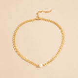 Aprilwell Gothic Pearl Choker Necklace For Women Collar Leaf Chain