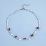 Boho Beads Pearl Choker Necklaces Charm Fruit Collar Chain Jewelry Gift