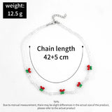 Boho Beads Pearl Choker Necklaces Charm Fruit Collar Chain Jewelry Gift