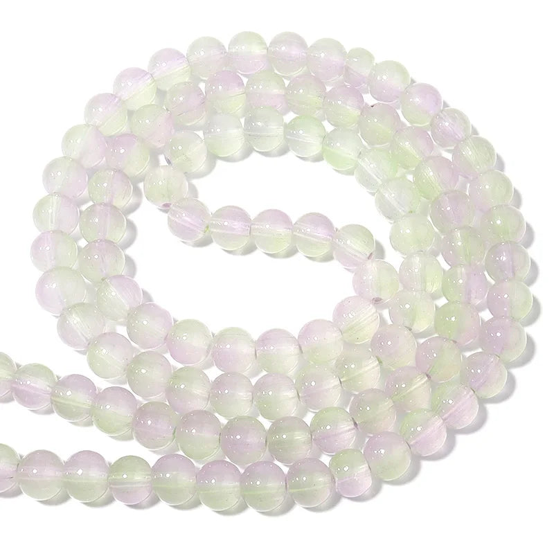 106pcs 8mm Double Round Jade Glass Beads for Jewelry Making