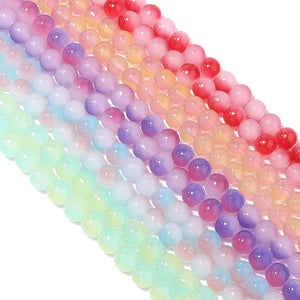 106pcs 8mm Double Round Jade Glass Beads for Jewelry Making