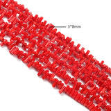 135pcs 3x8mm Red Coral Tube Beads DIY Jewelry Making
