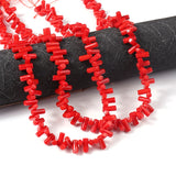 135pcs 3x8mm Red Coral Tube Beads DIY Jewelry Making