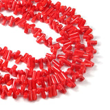 135pcs 3x8mm Red Coral Tube Beads DIY Jewelry Making