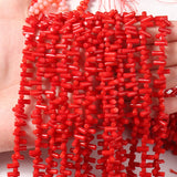 135pcs 3x8mm Red Coral Tube Beads DIY Jewelry Making