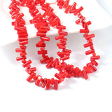 135pcs 3x8mm Red Coral Tube Beads DIY Jewelry Making
