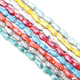 16x20mm Fish Ceramic Beads for Jewelry Making Glossy Glazed Ceramic Porcelain