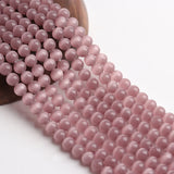 Green Natural Stone Cat Eye Beads Round Glass Opal Loose Beads