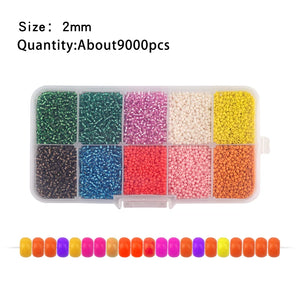 6500pcs 2mm Czech Glass Seed Beads Charm Crystal Spacer DIY Jewelry Making