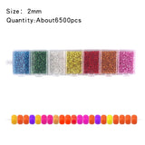 6500pcs 2mm Czech Glass Seed Beads Charm Crystal Spacer DIY Jewelry Making