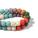 88pcs 10mm Round Printing Wooden Beads for DIY Jewelry Making
