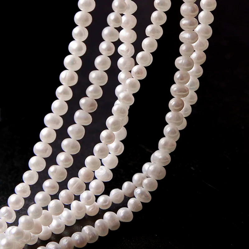 90pcs Oval Freshwater Pearl Beads Loose Beads for DIY Necklace