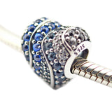 Aqua Heart Charm 925 Silver Crystals & CZ Beads for Bracelets