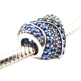 Aqua Heart Charm 925 Silver Crystals & CZ Beads for Bracelets
